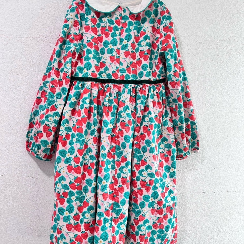 Little Miss Marmalade Floral Long Sleeve Dress with White Collar